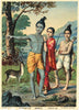 Rama In The Forest With Sita And Lakshman - Oleograph Print - Raja Ravi Varma Press - Indian Painting - Posters