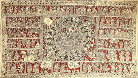 Ramayana Kalamkari - Indian Miniature Painting From Ramayan - Vintage Indian Art - Art Prints