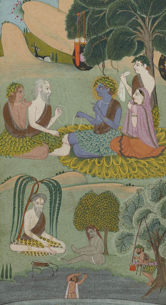 Ramayana Manuscript, Jammu, Punjab Hills, India, circa 1820 - Indian Miniature Painting From Ramayan - Vintage Indian Art - Posters