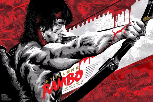 Tallenge Hollywood Collection - Movie Poster - Rambo-First-Blood-Part-II-Variant-Edition-by-Anthony-Petrie - Framed Prints