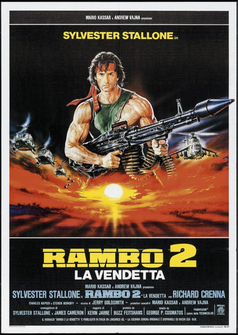 Rambo (First Blood II) - Sylvester Stallone - Hollywood Action Movie - Italian Release Poster - Framed Prints