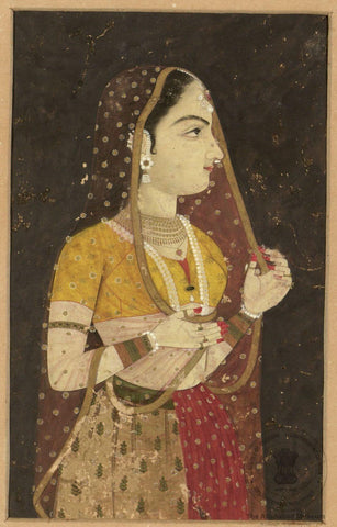 Rani Roopmati - Vintage Indian Miniature Art Painting by Miniature Vintage
