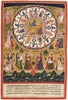 Rasalila (Krishna Dances with the Cowherdesses) - Vintage Indian Miniature Art Painting - Canvas Prints