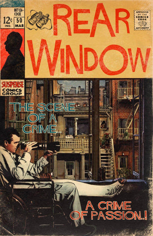Rear Window - Alfred Hitchcock - Classic Hollywood Movie Fan Art Poster - Large Art Prints