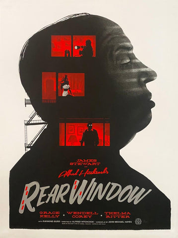 Rear Window - Alfred Hitchcock - Classic Hollywood Suspense Movie Fan Art Poster - Framed Prints