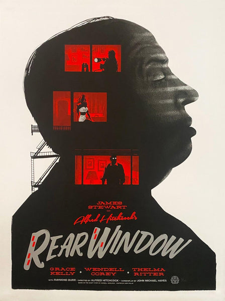 Rear Window - Alfred Hitchcock - Classic Hollywood Suspense Movie Fan Art Poster - Large Art Prints