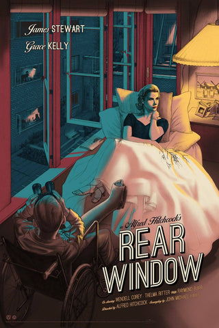 Rear Window -James Stewart - Alfred Hitchcock - Classic Hollywood Suspense Movie Fan Art Poster - Life Size Posters