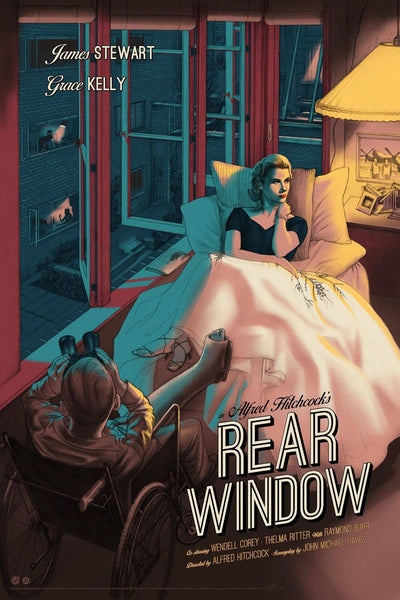 Rear Window -James Stewart - Alfred Hitchcock - Classic Hollywood Suspense Movie Fan Art Poster - Canvas Prints