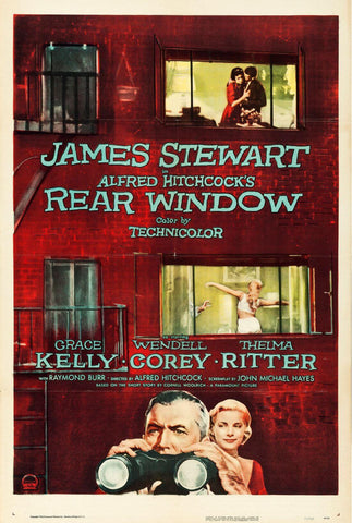 Rear Window -James Stewart - Alfred Hitchcock - Classic Hollywood Suspense Movie Poster by Hitchcock