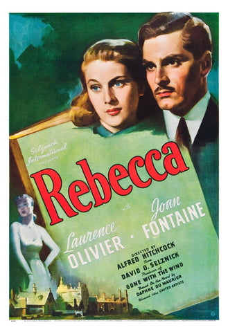 Rebecca - Laurence Olivier - Alfred Hitchcock - Classic Hollywood Suspense Movie Poster by Hitchcock