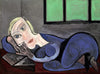 Reclining Woman Reading - Marie-Therese Walter - (Femme Couchee Lisant) - Pablo Picasso - Framed Prints
