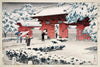 Red Gate at Hongo in Snow - Kasamatsu Shiro - Japanese Woodblock Ukiyo-e Art Print - Canvas Prints