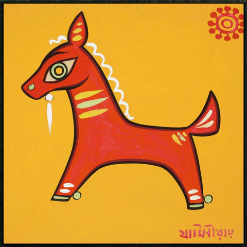 Red Horse - Jamini Roy - Bengal Art Painting by Jamini Roy