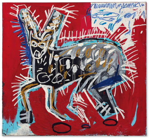 Red Rabbit - Jean-Michel Basquiat - Neo Expressionist Painting - Life Size Posters