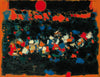 Red Sun And Black Clouds - Sayed Haider Raza Painting - Large Art Prints