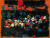 Red Sun And Black Clouds - Sayed Haider Raza Painting - Canvas Prints