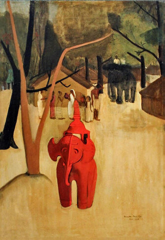 Red Clay Elephant - Art Prints