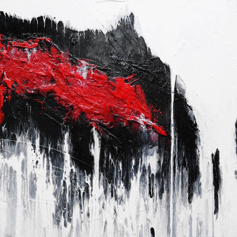 Red On Black - Modern Abstract Painting - Posters by Henry
