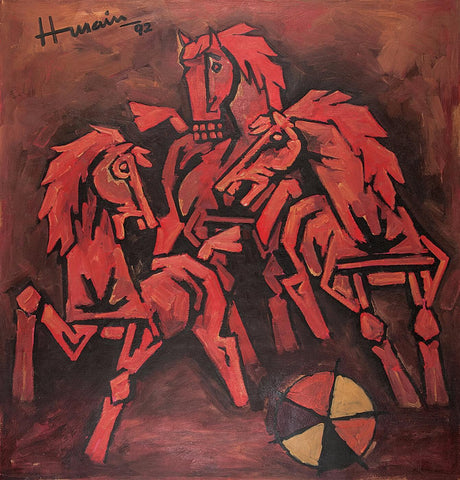 Red Horses by M F Husain