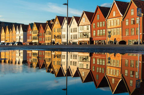 Panoramic Bryggen Bergen Norway - Posters by Tallenge Store