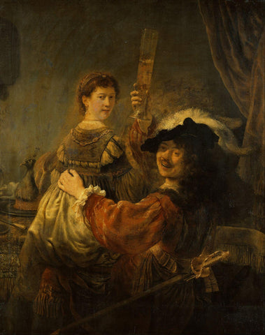 Rembrandt_and_Saskia_in_the_Scene_of_the_Prodigal_Son - Rembrandt van Rijn - Posters by Rembrandt