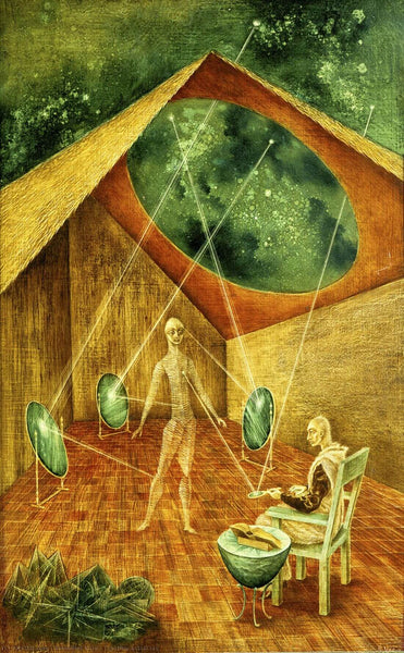 Creation With Astral Rays (Creación con rayos astrales) – Remedios Varo – Surrealist Painting - Life Size Posters