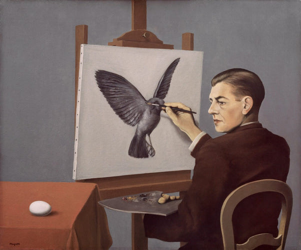 Artwork of Clairvoyance (La Clairvoyance) – René Magritte Painting – Surrealist Art Painting by Rene Magritte