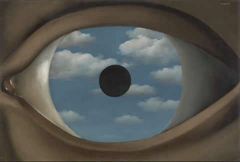 The False Mirror (Le faux miroir) – René Magritte Painting – Surrealist Art Painting by Rene Magritte