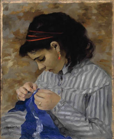 Lise Sewing by Pierre-Auguste Renoir