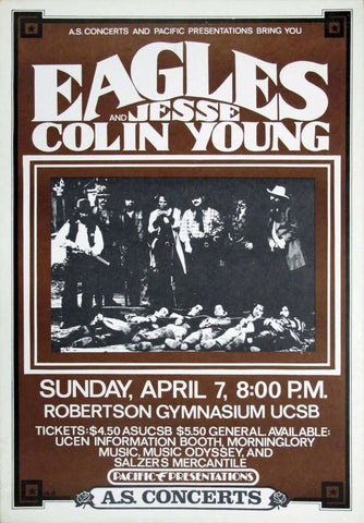 Retro Vintage Music Concert Poster - Eagles Live - Framed Prints