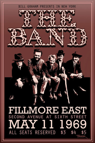 Retro Vintage Music Concert Poster - The Band At Fillmore East - Tallenge Music Collection - Life Size Posters
