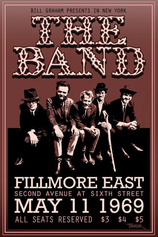 Retro Vintage Music Concert Poster - The Band At Fillmore East - Tallenge Music Collection by Tallenge Store