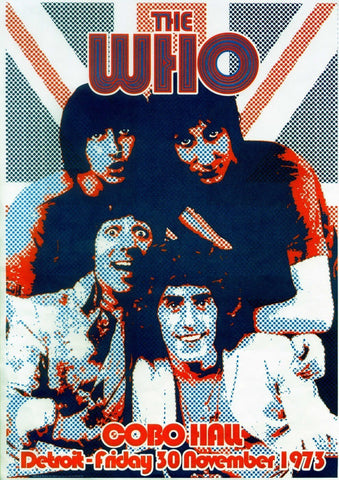 Retro Vintage Music Concert Poster - The Who - Detroit 1973 - Tallenge Music Collection - Large Art Prints