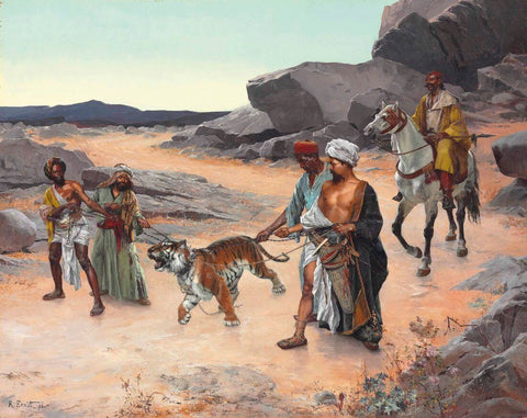 Return From The Tiger Hunt - Rudolph Ernst - Orientalist Art Painting - Posters by Rudolf Ernst