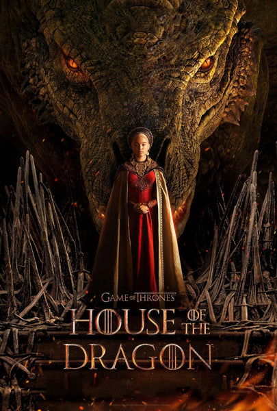Rhaenyra Targaryen and Syrax - House Of The Dragon (Game Of Thrones Prequel) - TV Show Poster - Canvas Prints