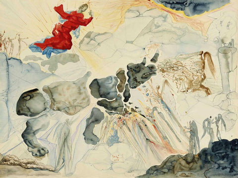 Rhinoceros In Disintegration(Rinoceronte en desintegración) - Salvador Dali Painting - Surrealism Art - Large Art Prints
