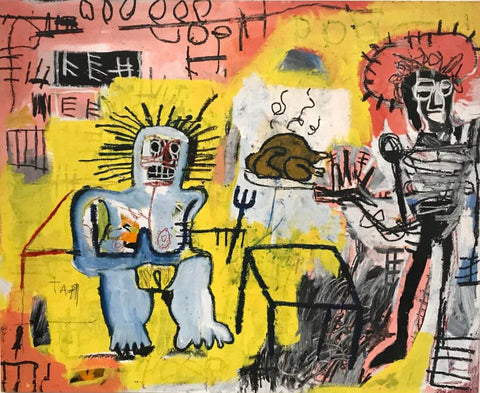 Rice And Chicken - Jean-Michael Basquiat - Neo Expressionist Painting - Life Size Posters by Jean-Michel Basquiat