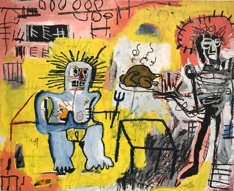 Rice And Chicken - Jean-Michael Basquiat - Neo Expressionist Painting by Jean-Michel Basquiat