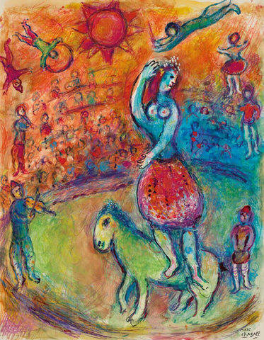 Rider On Green Horse At The Circus (Ecuyere Sur Cheval Vert Au Cirque) - Marc Chagall - Modernism Painting - Framed Prints