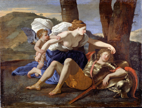 Rinaldo and Armida - Canvas Prints by Nicolas Poussin