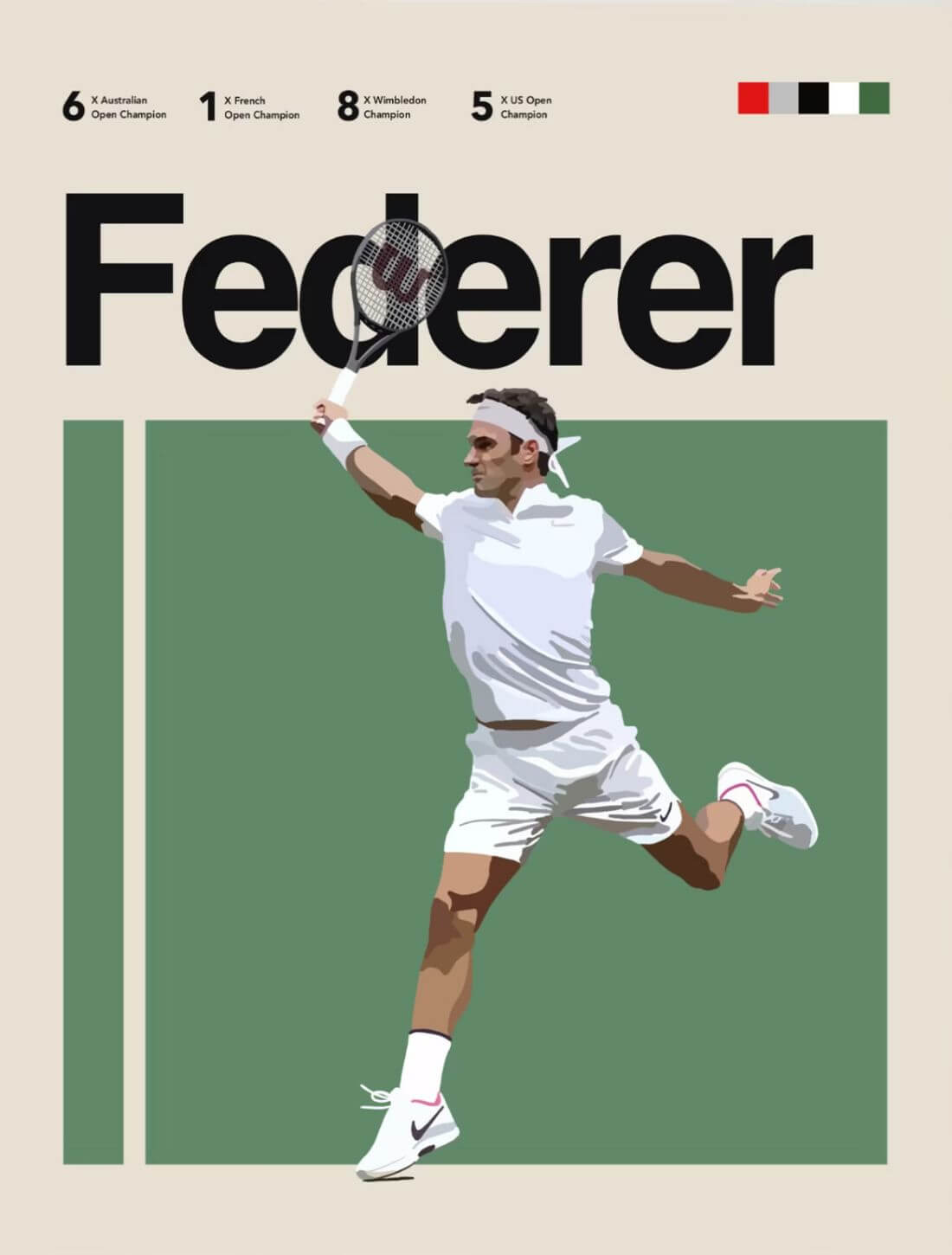 Roger Federer - Tennis GOAT - Graphic Art Poster
