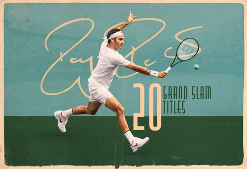 Roger Federer - Tennis Legend - Graphic Art Poster by Tallenge