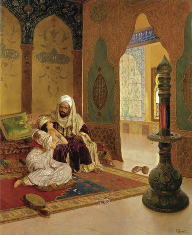 Romantic Interlude - Rudolf Ernst - Orientalist Art Painting by Rudolf Ernst