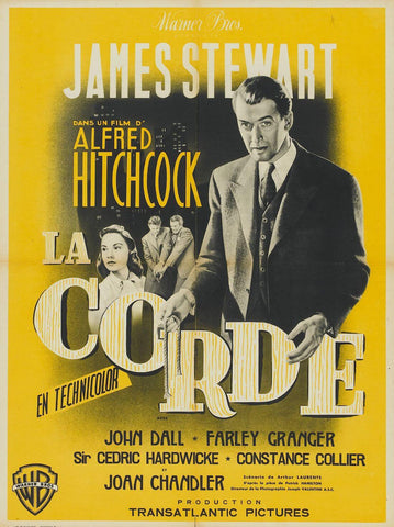Rope (La Corde - French Release) - Cary Grant - Alfred Hitchcock - Classic Movie Poster by Hitchcock
