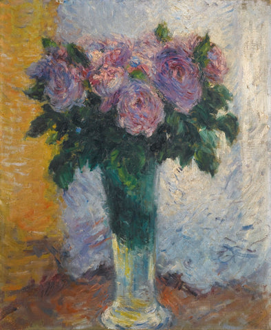 Roses dans un vase - Canvas Prints by Gustave Caillebotte