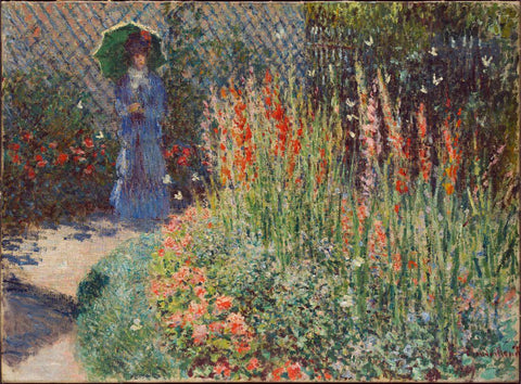 Rounded Flower Bed (Corbeille de fleurs) 1876 - Claude Monet - Canvas Prints