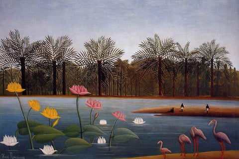 Flamingos by Henri Rousseau