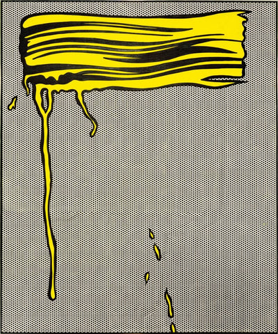 Yellow Brushstrokes – Roy Lichtenstein – Pop Art Painting - Canvas Prints by Roy Lichtenstein