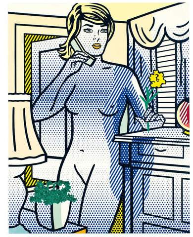 Roy Lichtenstein - Naked With Yellow Flower - Large Art Prints by Roy Lichtenstein
