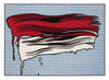 Red and White Brushstrokes - Large Art Prints